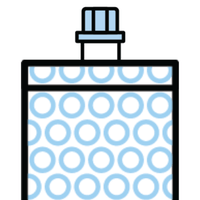Cartoon icon depicting a test tube in a bubble bag