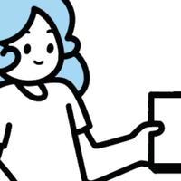 Cartoon icon depicting a person holding a box