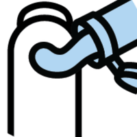cartoon icon depicting cream being applied to a finger
