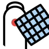 cartoon icon depicting a pricked finger with a gauze pad