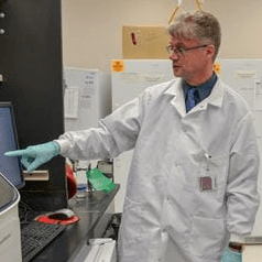 Roland Herzog in the lab