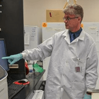 Roland Herzog in the lab