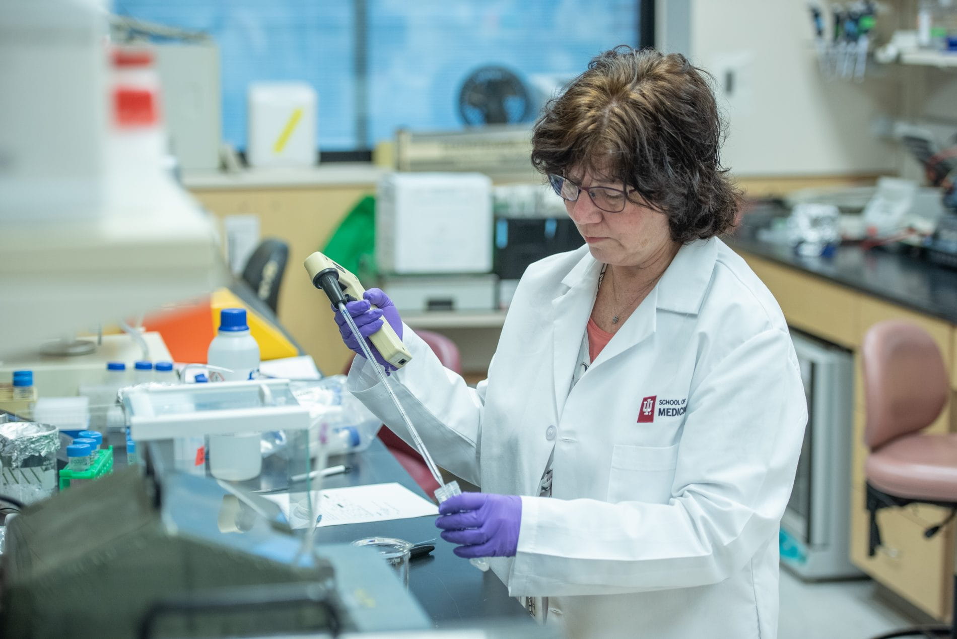 Joan Cook-Mills in her research lab
