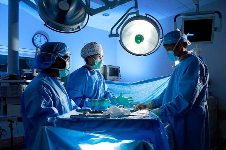 Surgeons in an operating room