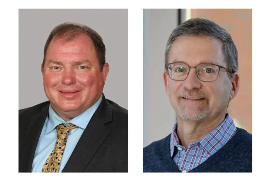 Professional headshots of David Woodrum and Orlando Simonetti.