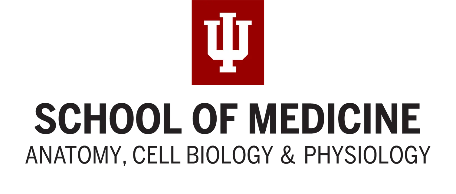 logo for the department of anatomy, cell biology and physiology with IU trident