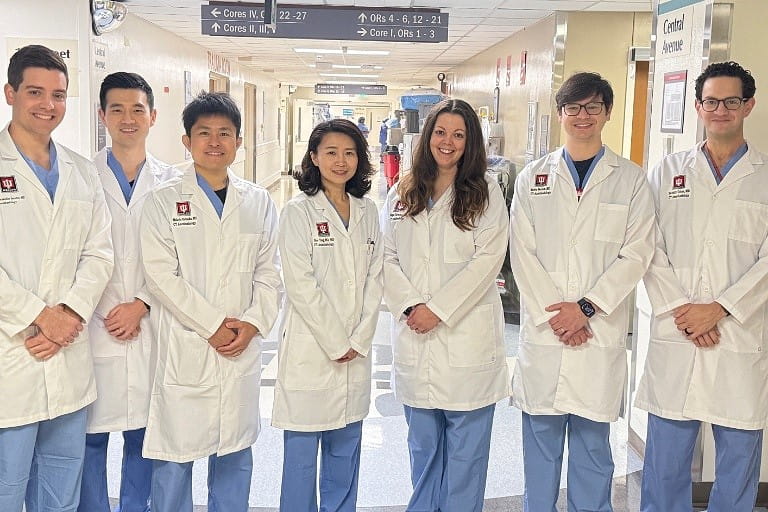 Physician faculty anesthesiology in white coats
