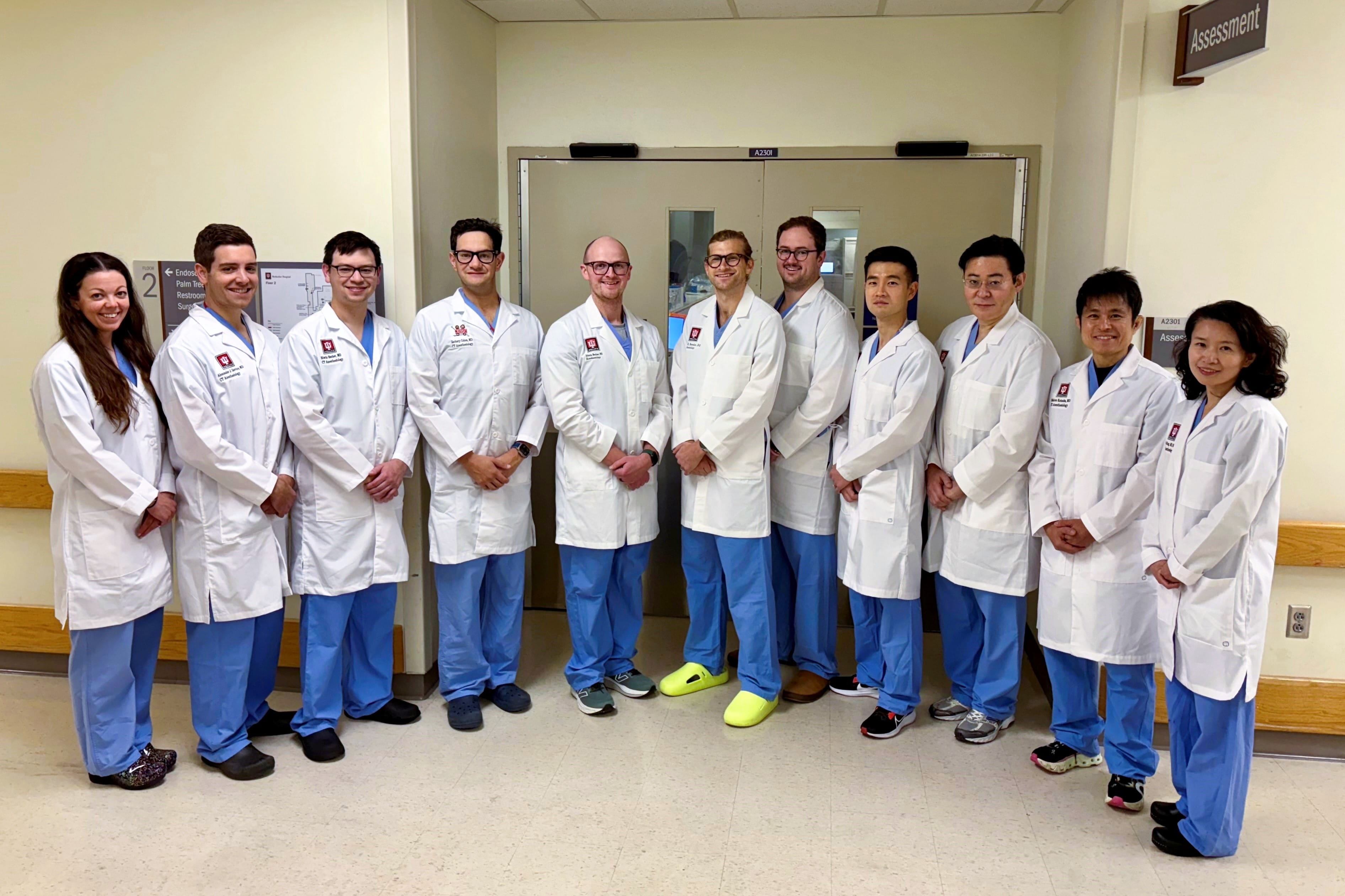 Physician faculty anesthesiology in white coats