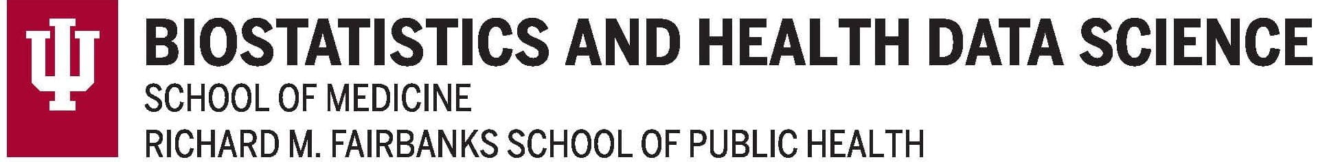 IU trident with Biostatistics and Health Data Science text