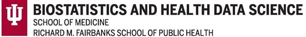 IU trident with Biostatistics and Health Data Science text
