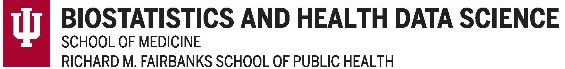 IU trident with Biostatistics and Health Data Science text
