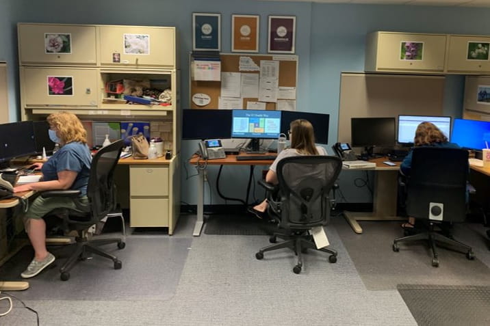 Indiana Poison Control center staff at work in the call center