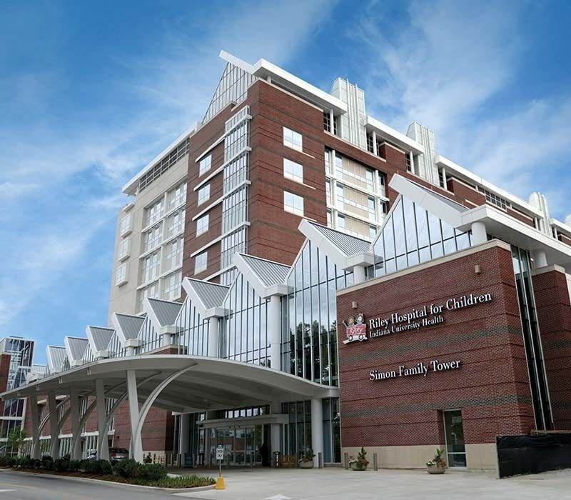 Exterior of Riley Hospital for Children at Indiana University Health