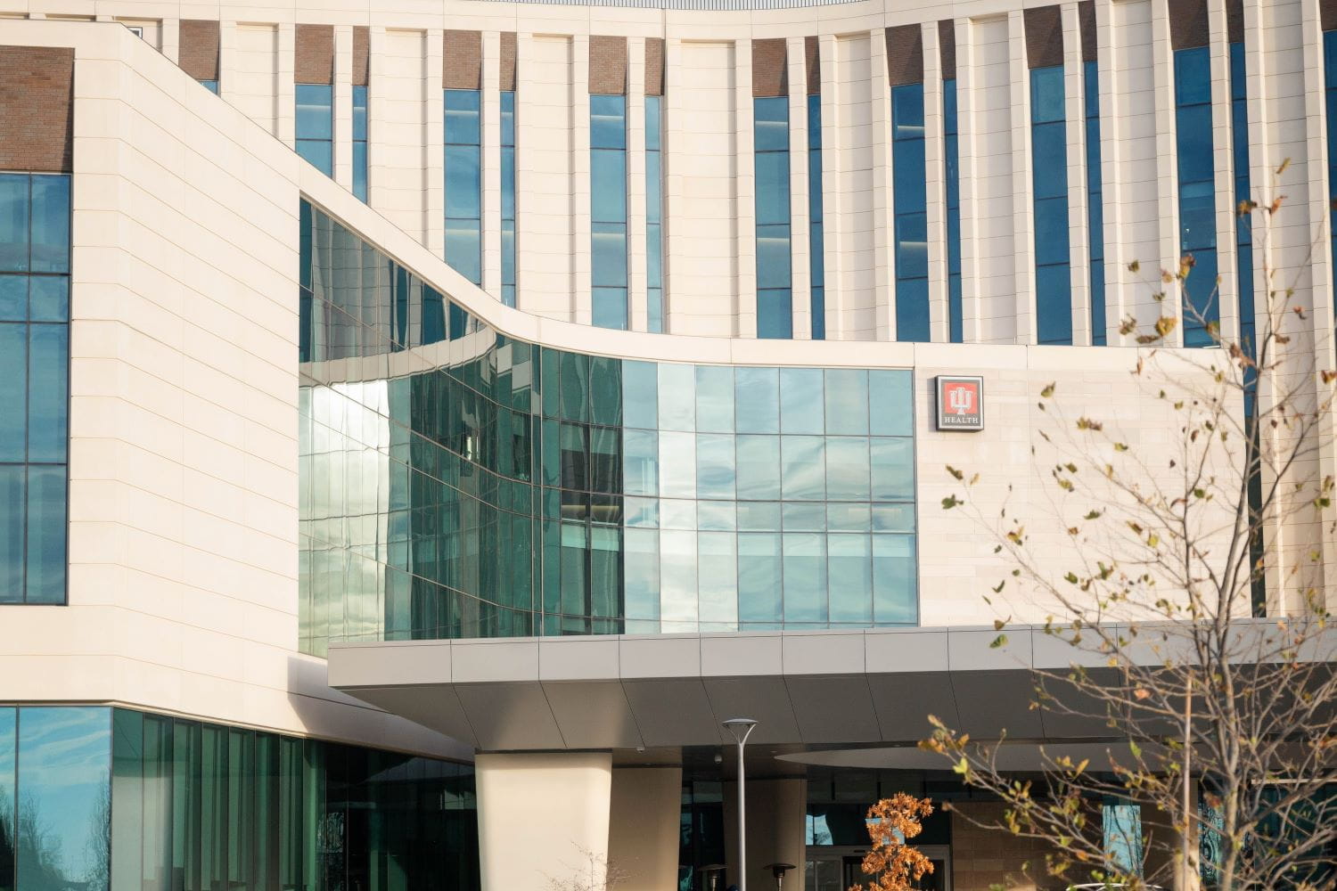 Exterior of IU Health Bloomington Hospital.