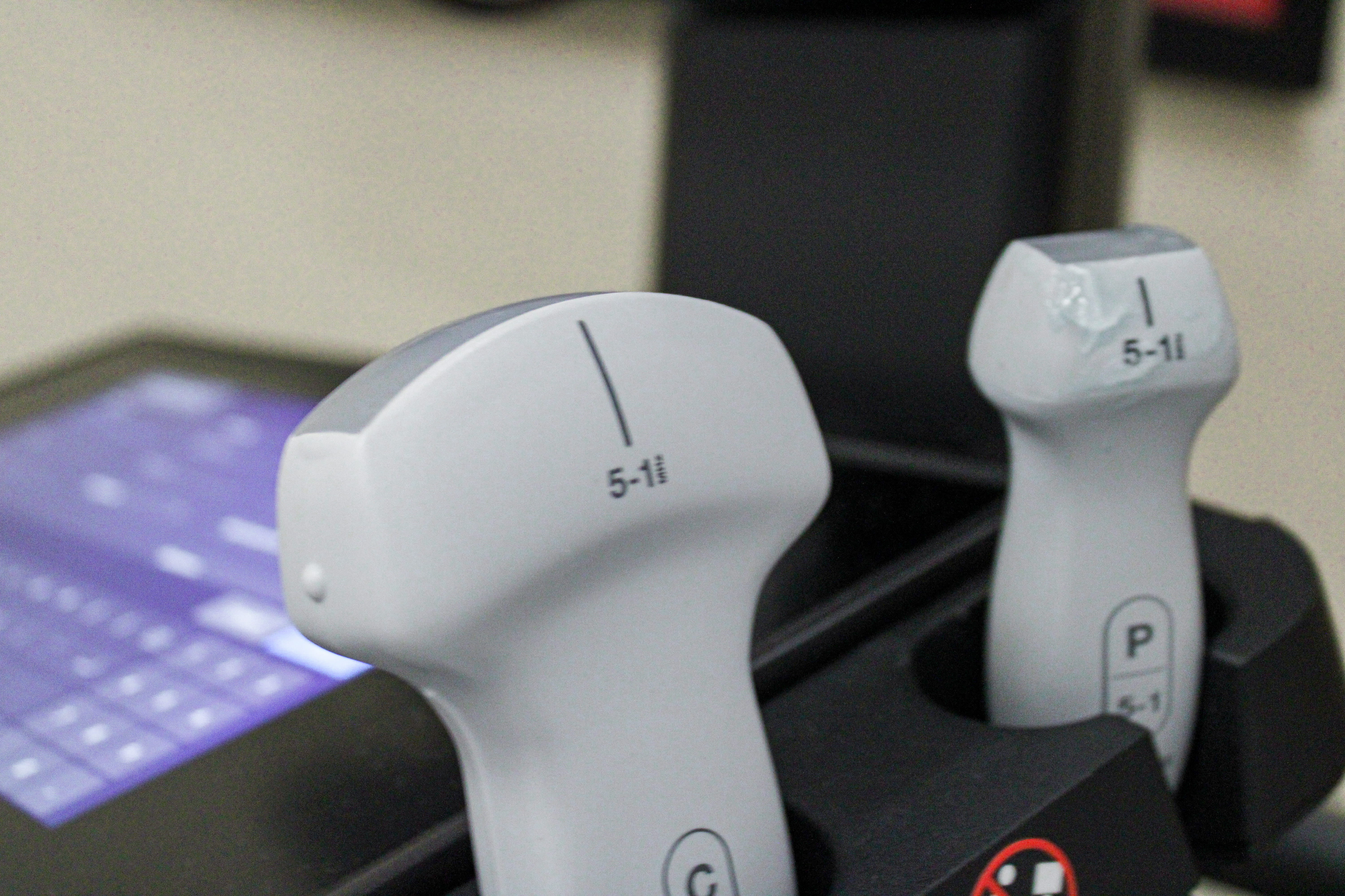White ultrasound probe