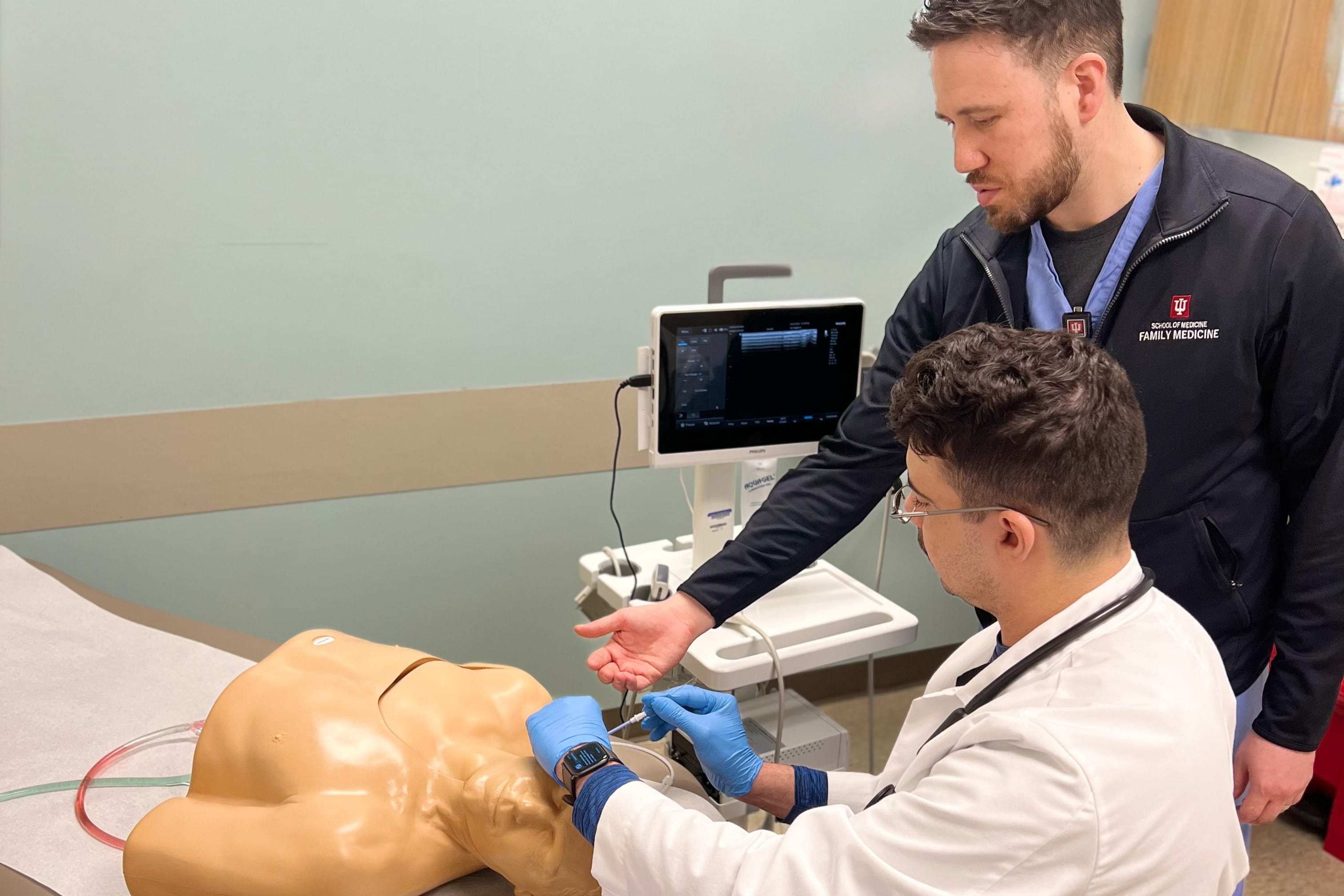 residents practice skills in a simulation lab