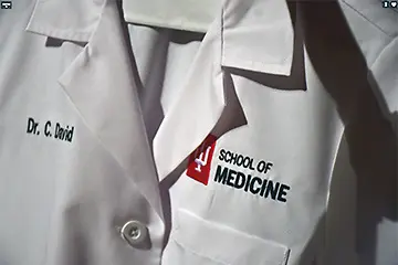 a physician's white coat