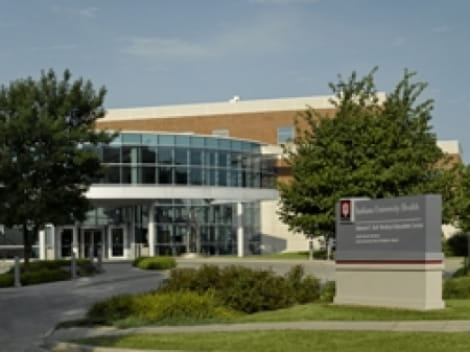 building and trees at the ball medical education center in muncie, IN