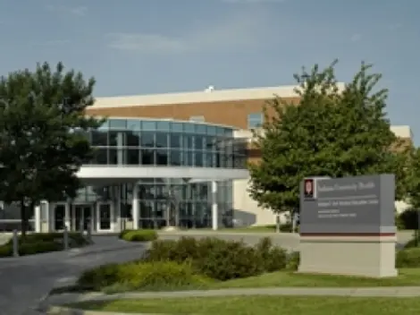 building and trees at the ball medical education center in muncie, IN