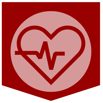 Heartbeat illustration on a red background