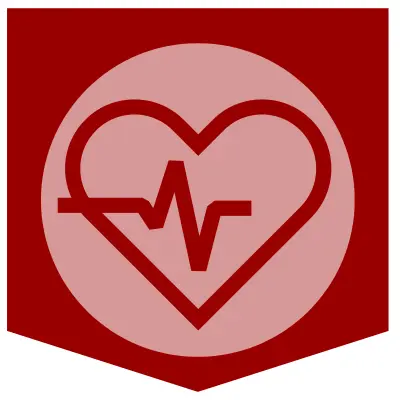 Heartbeat illustration on a red background