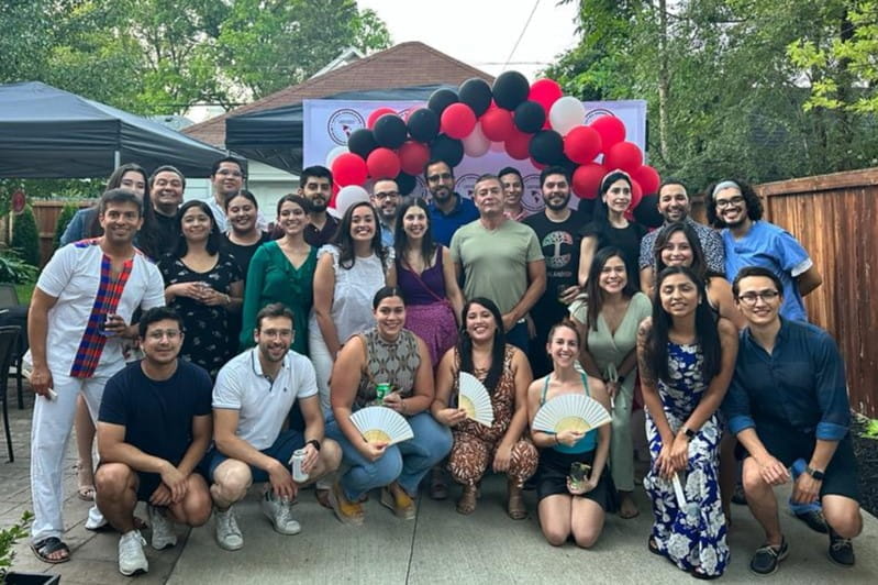 group photo at party