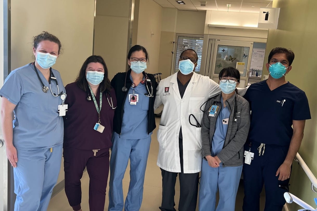 Residents and physicians on wards.