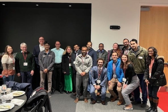 Group smiling and posing for a photo at the December IBD Gut Club event.