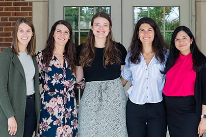 Photo of the 2024 IU Gastro fellows smiling in front of the Rotary building.