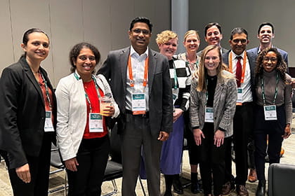 Group photo of the IU Gastro liver research group at AASLD 2023.