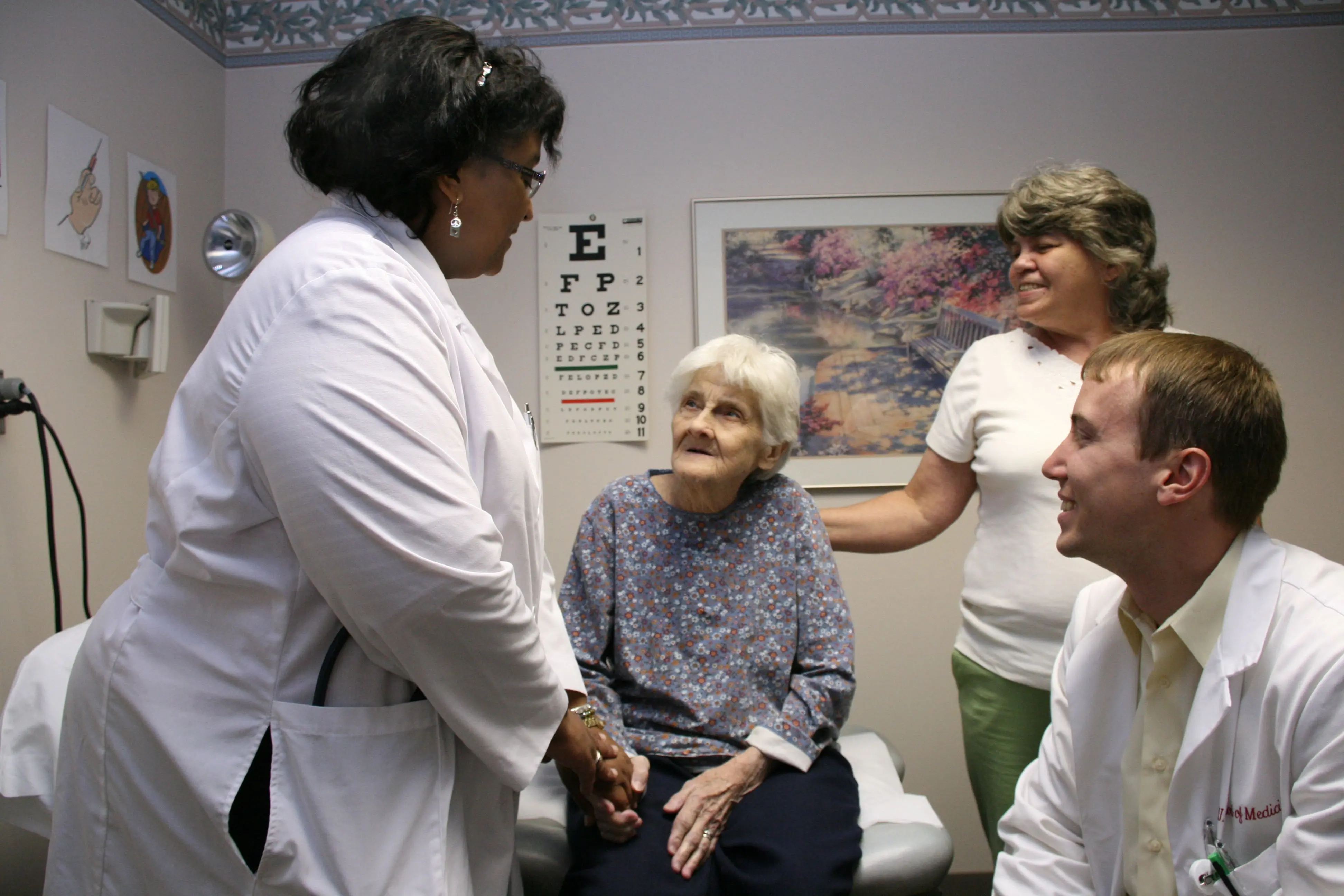 Dr. Westmoreland visiting with patients