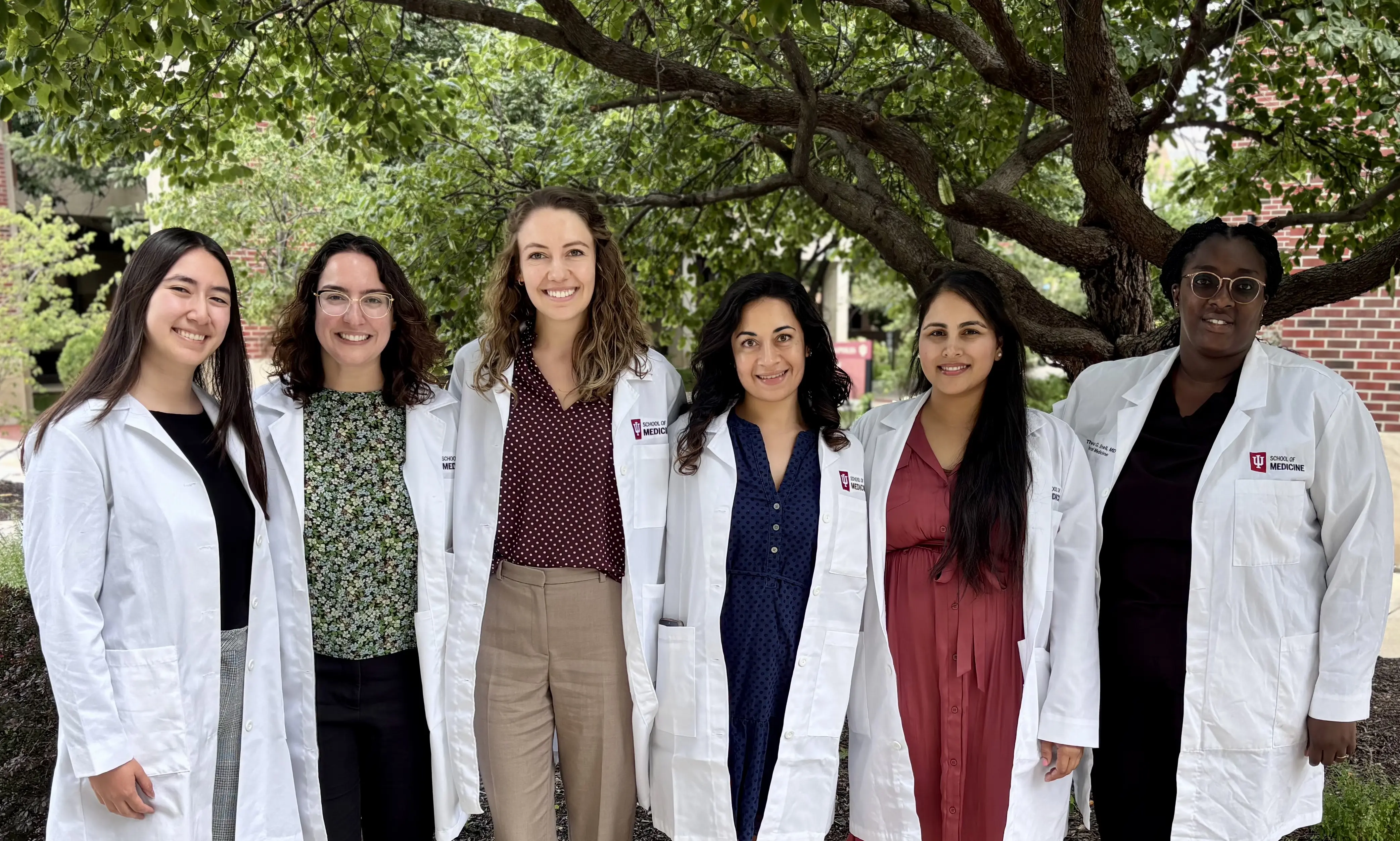 Pictured from left to right - Rachel Susler, MD; Hayley Sharma, MD; Morgan Kestenman, MD; Aneesha Kamath, MD; Keeret Dhillon, MBBS; Theresa Emeli, MD