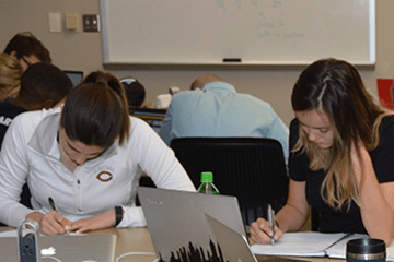 students working together in class