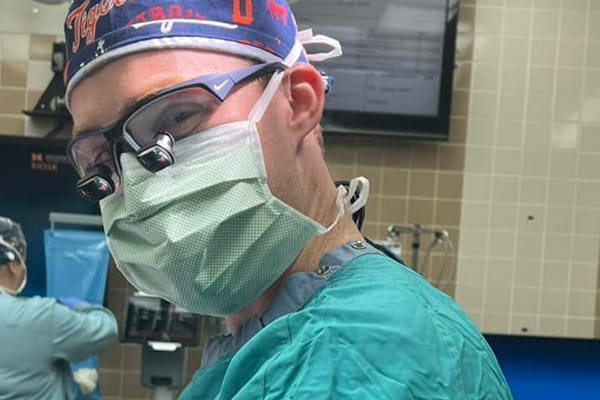 A neurosurgeon working in the OR