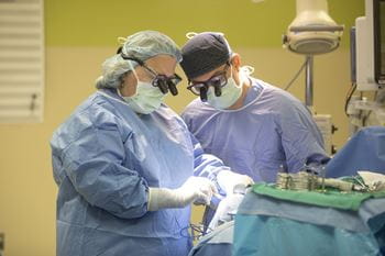 Pediatric Neurosurgeons in the operating room