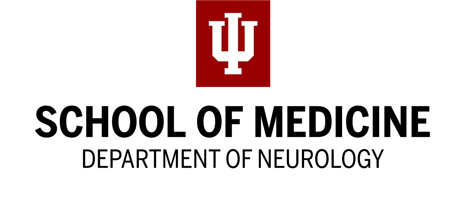 logo for the department of neurology with IU trident