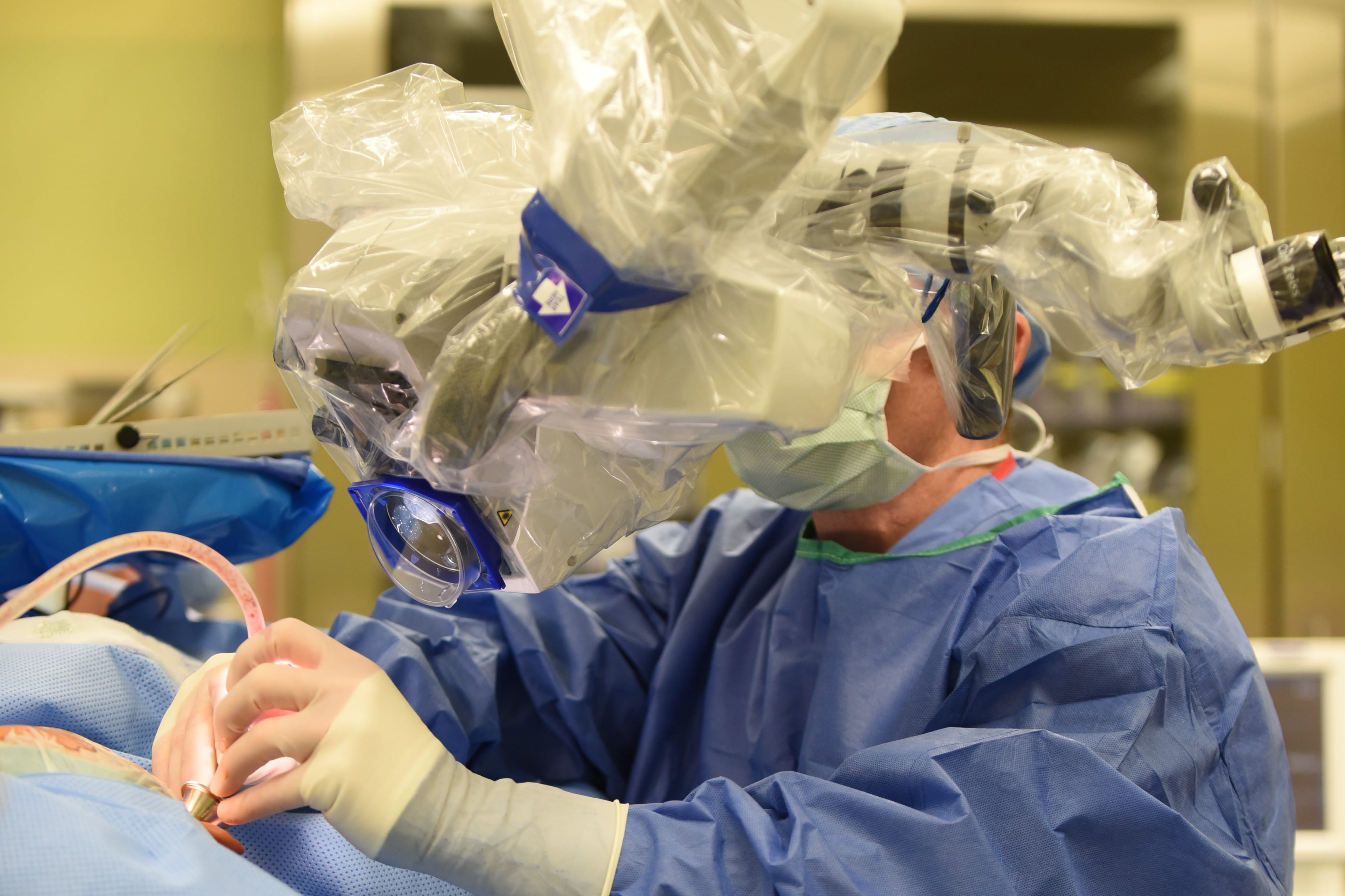 a surgeon working in the operating room