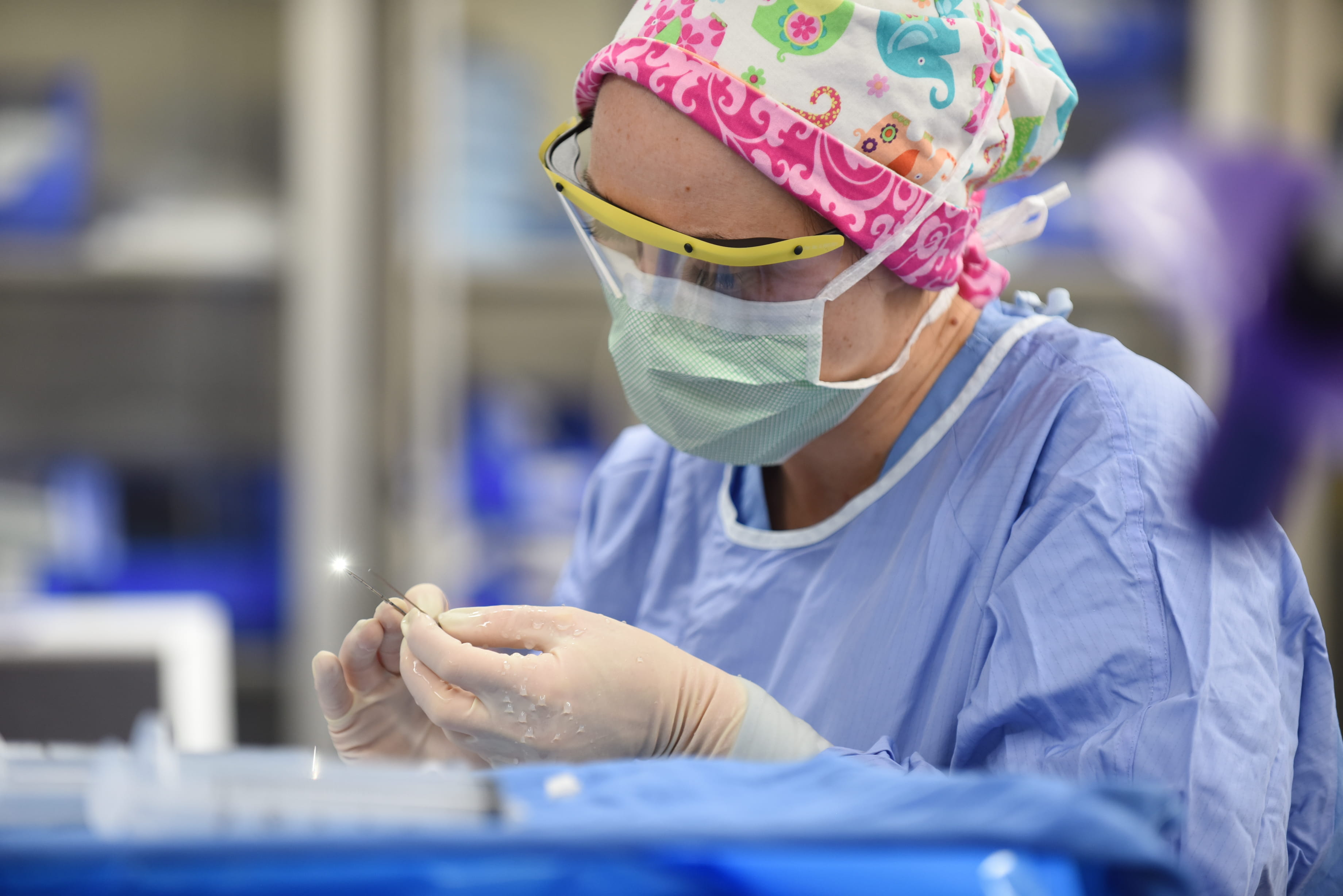 Physician in scrubs in operating room