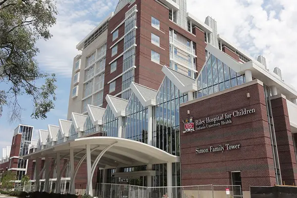 Exterior of Riley Hospital building