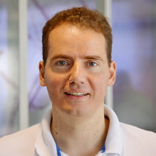 Dr. Garyfallidis wearing a white polo shirt