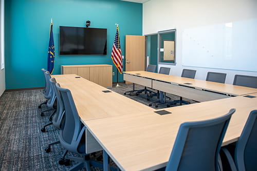 meeting room in new forensic pathology building
