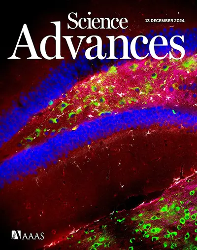 cover of science advances journal with imaging by the poudel lab