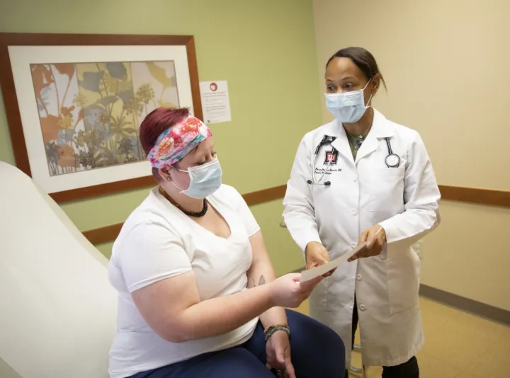 Patient and doctor speaking