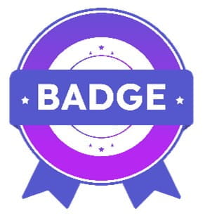Decorative image of a purple ribbon that says "Badge" across it.