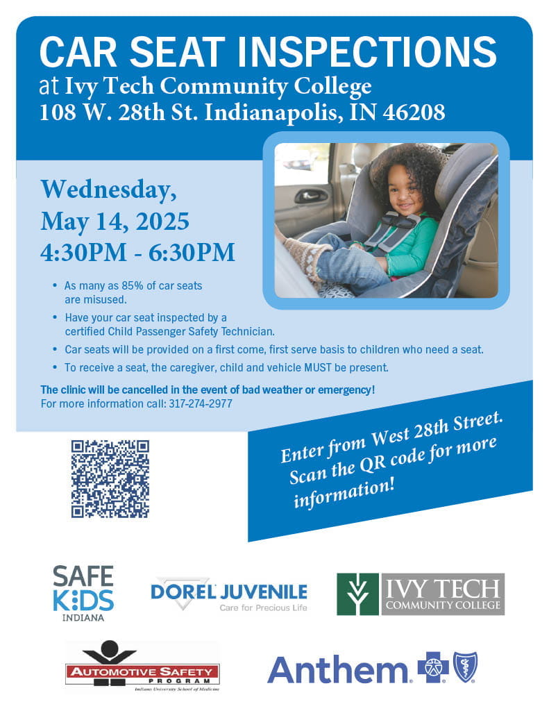 2025 Car Seat Safety Inspection flyer in English