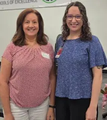 Angela Paxton and Danielle Exner from the HEART Lab team participating in their first Staff Council meeting