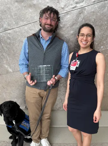Patrick Forgey receiving the Self-Advocate Leadership Recognition Award
