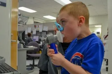 Patient at the Riley Asthma Care Center