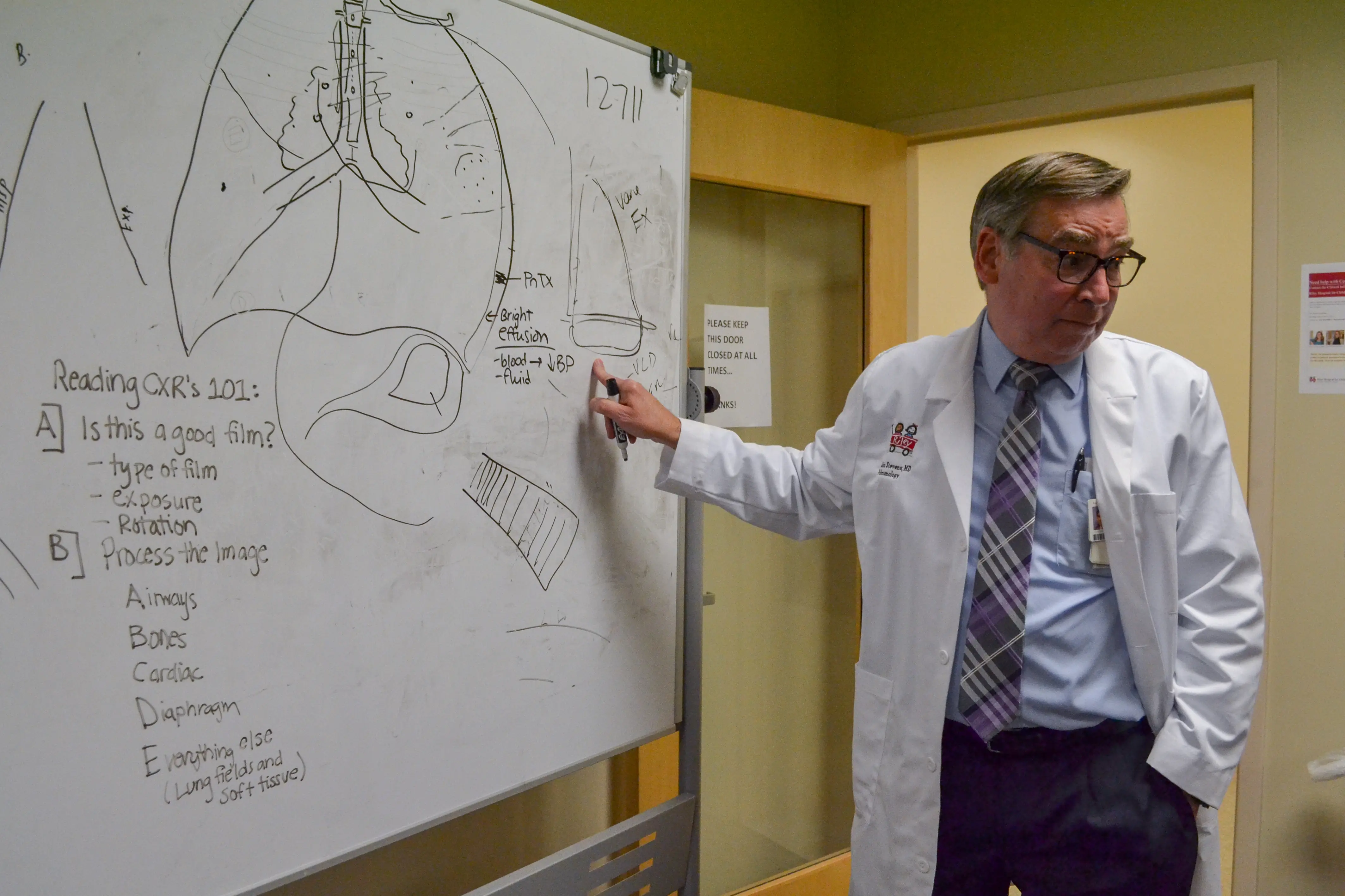 Dr. John Stevens gives a lesson to fellows