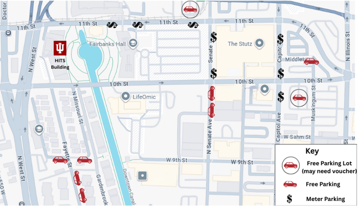 Map of parking near HITS building 